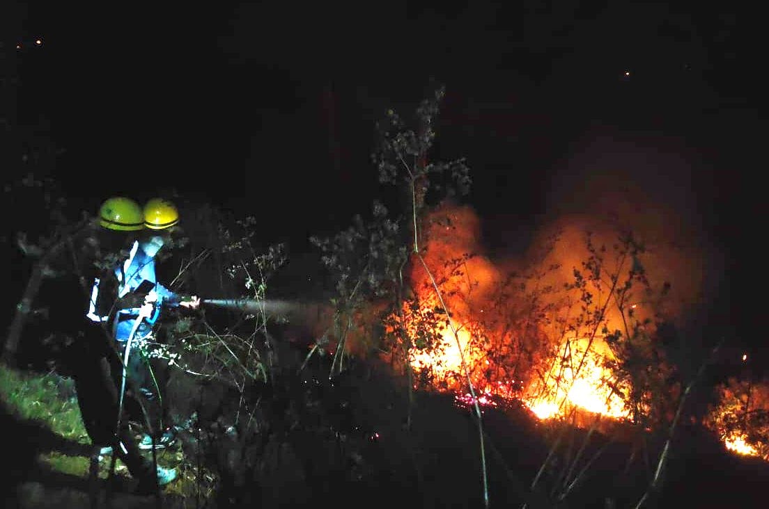 Forest fire at Police line Bageshwar