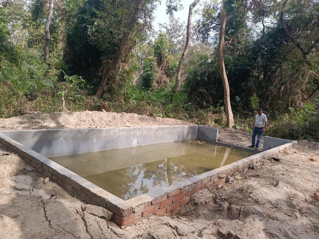 Water tanks built in the forest to quench the thirst of animals