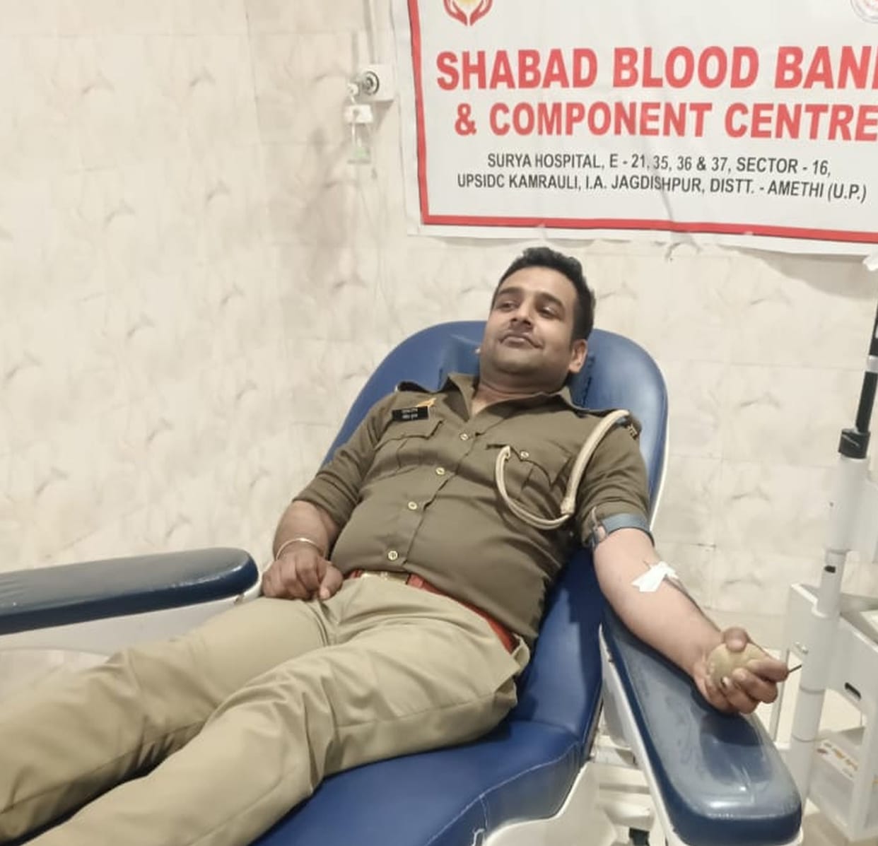 Constable saved woman's life by donating blood