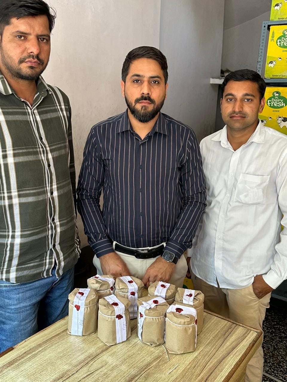Raid on dairies, took samples of milk, ghee, cheese, sugar and flour
