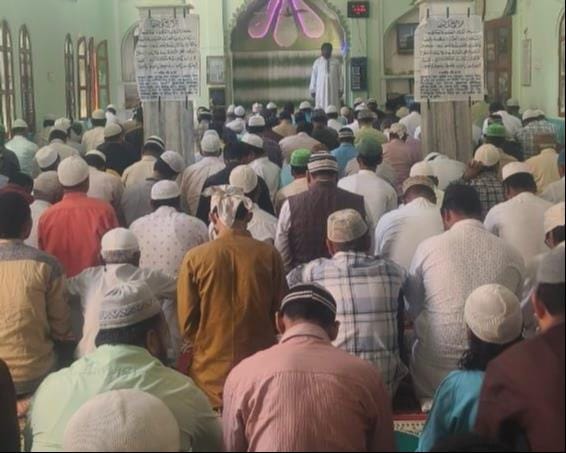 First mosque for women in Unchwa. Namaz being offered.