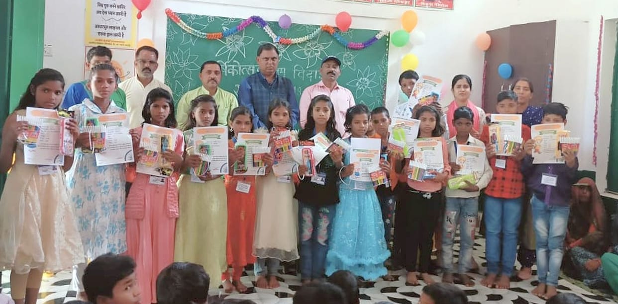 Pencils and boxes distributed to students