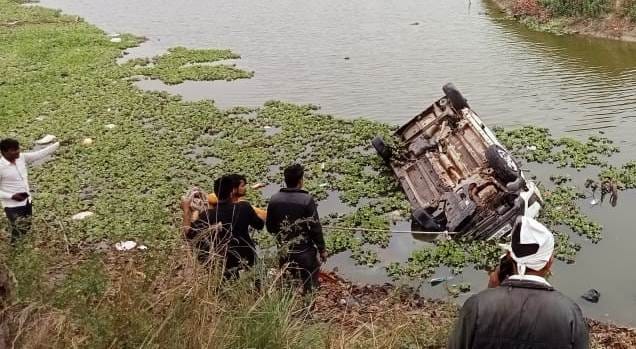 Car fell into Kardishaiya river