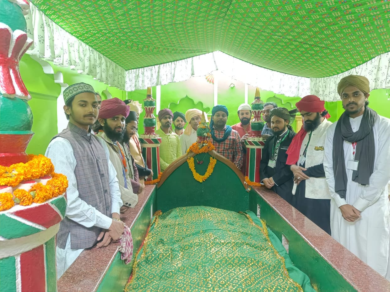 Prayed for the safety of the people by covering them with a sheet.