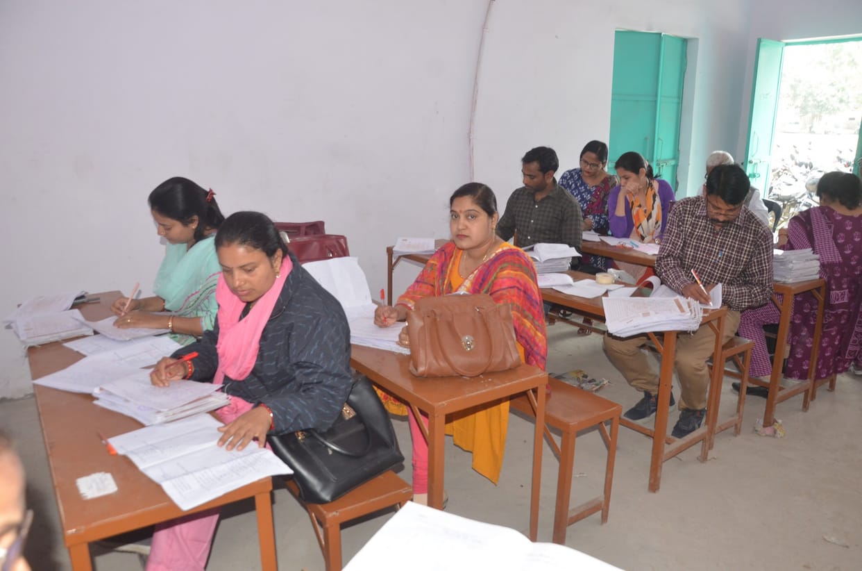 Chaos at evaluation center after notes found in answer sheets