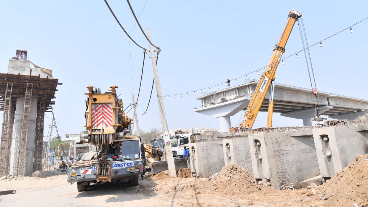 Negligence: Electricity Corporation did not close the line while placing the girder on Surya Nagar ROB.