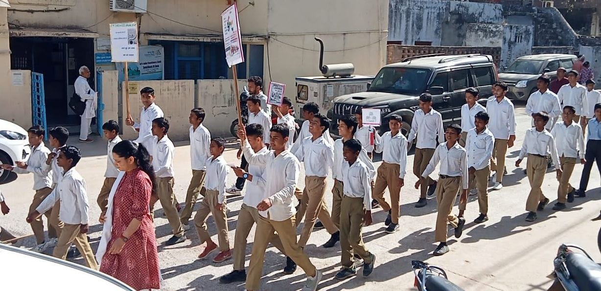 Voter awareness rally taken out in PM Shri Vidyalaya Bawal