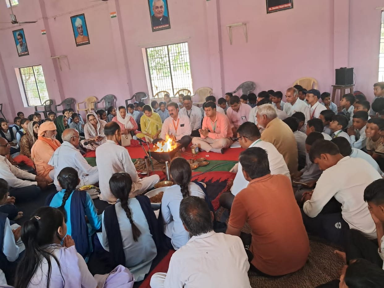 Havan-sacrifice held on the entrance festival in Siha School