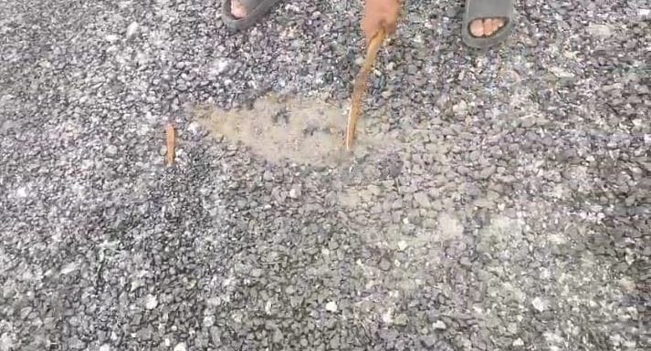 Asphalt started crumbling in Ropla within a week