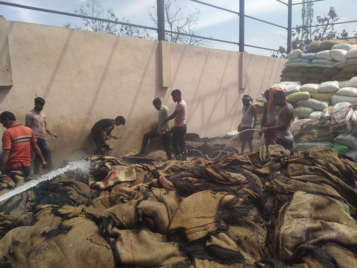 fire in rice mill