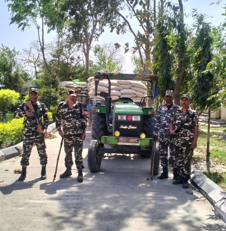 250 sacks of rice loaded on two trolleys recovered