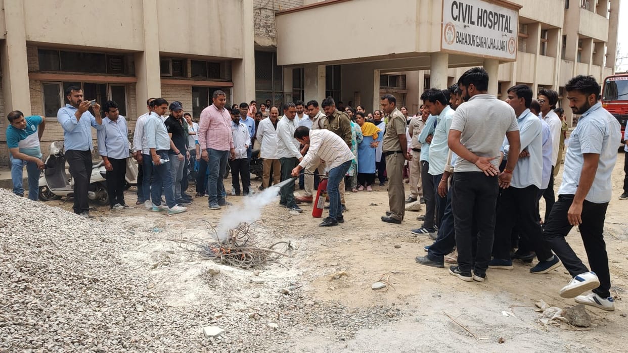 Mock drill conducted in government hospital regarding fire safety