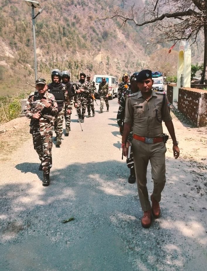 Paramilitary forces took out flag march in remote places