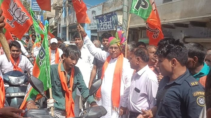 BJYM workers took out a bike ride in Bawal