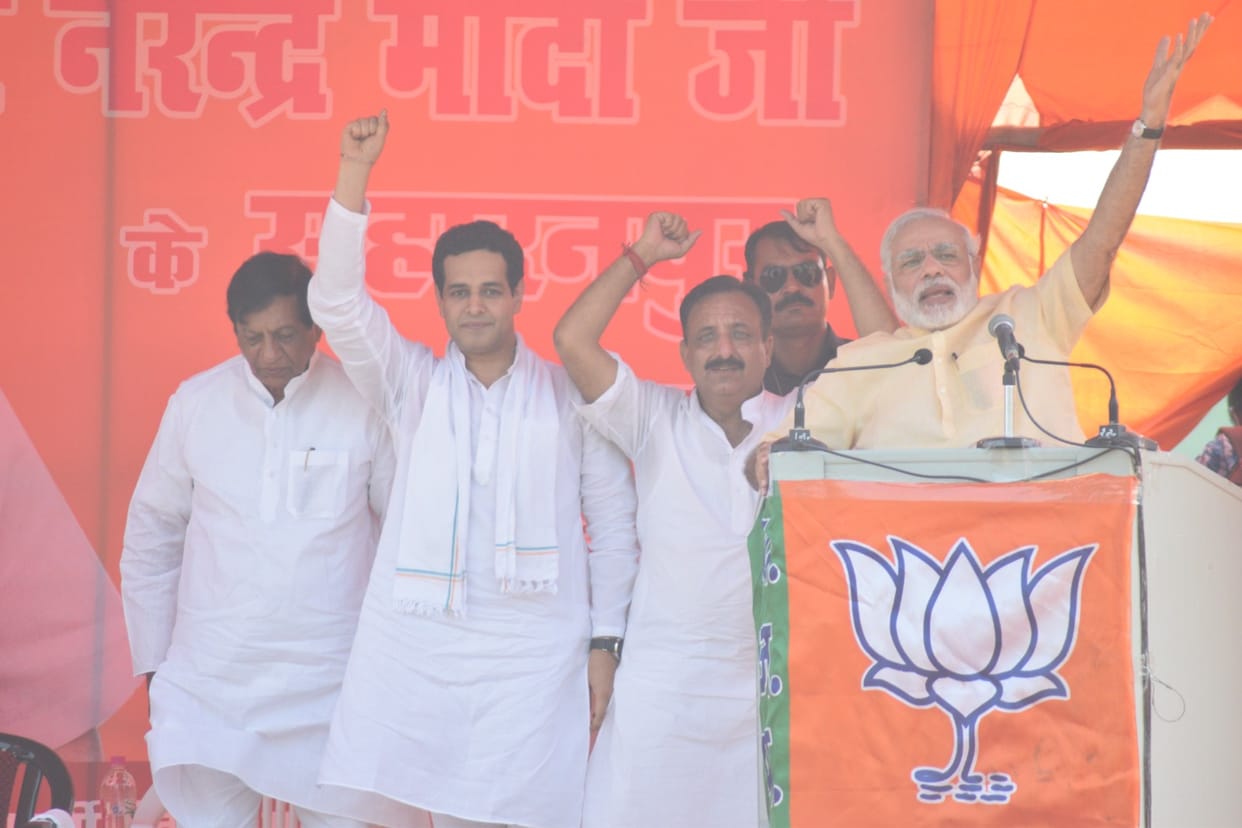 Targeted by taking the name of Indi alliance 12 times, Congress nine times and SP once