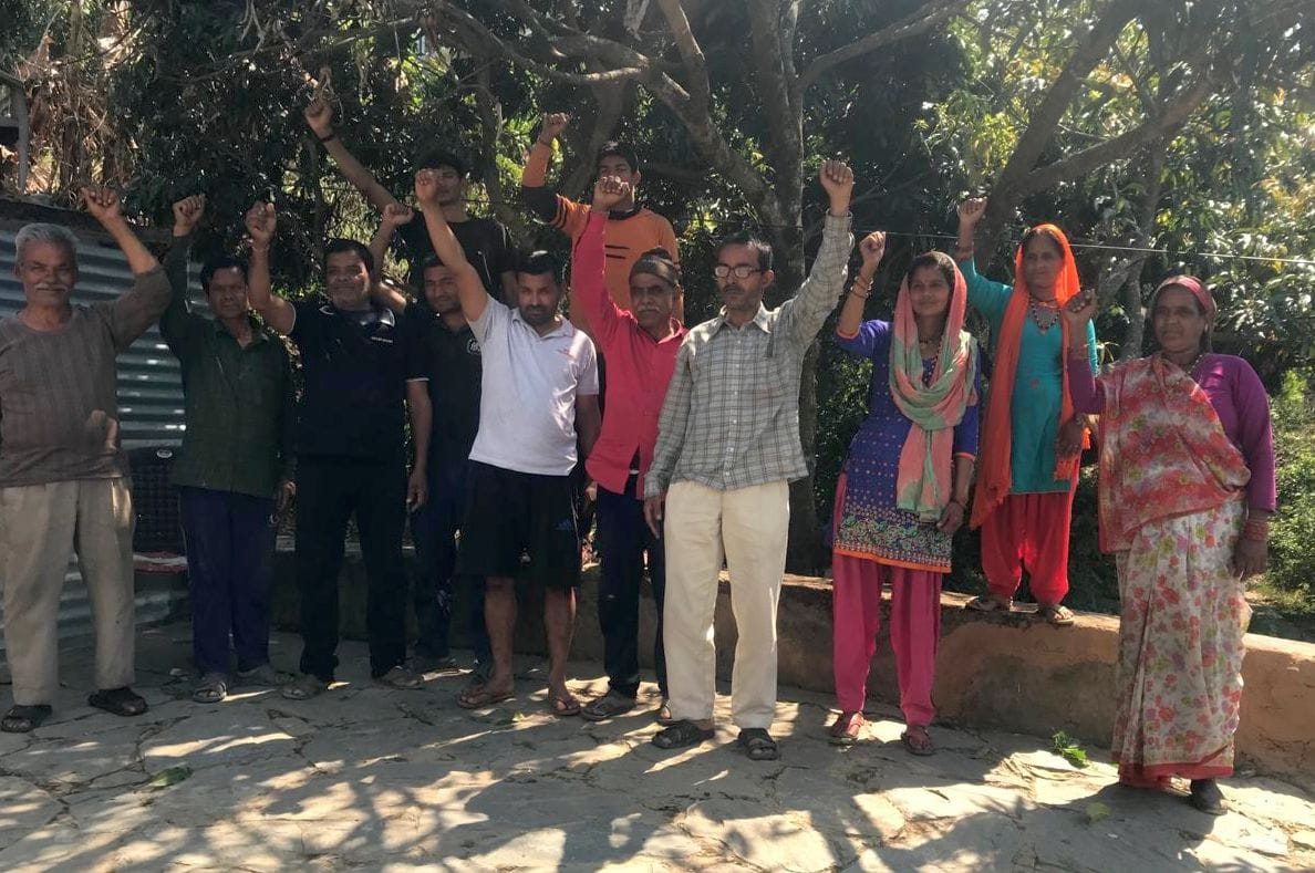 Demonstration of villagers of Gari village for road