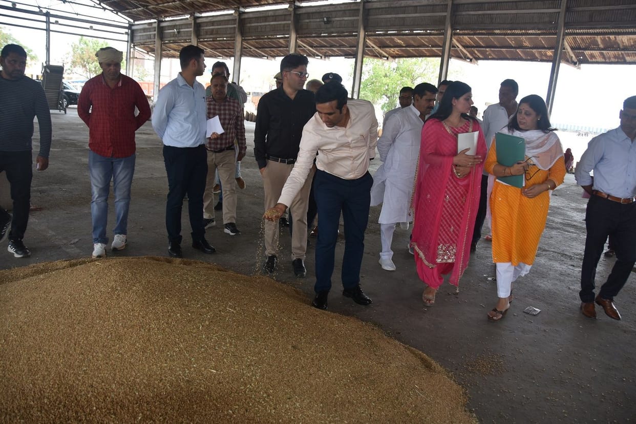 Arrival and purchase of wheat and mustard continues in the mandis, DC checked the arrangements in Sonipat and Kharkhoda.