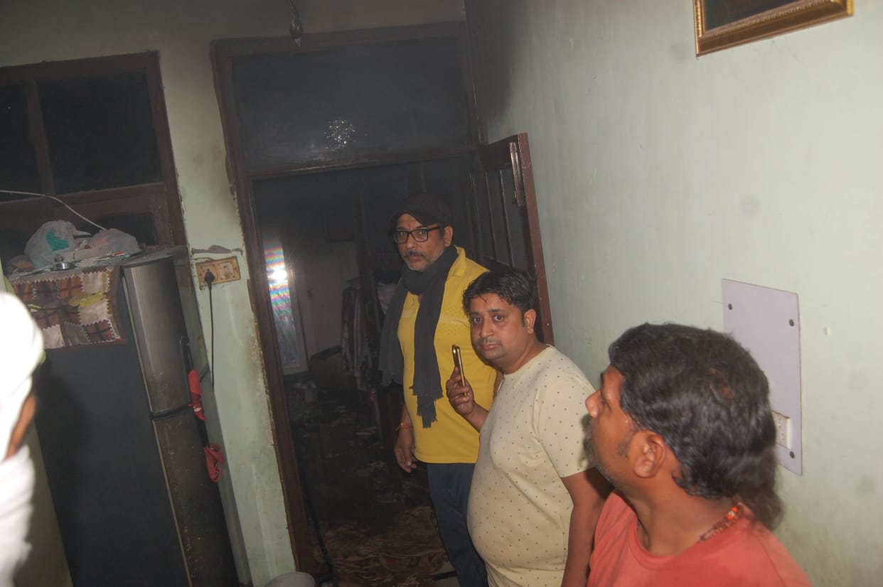 Woman went out after worship, house caught fire