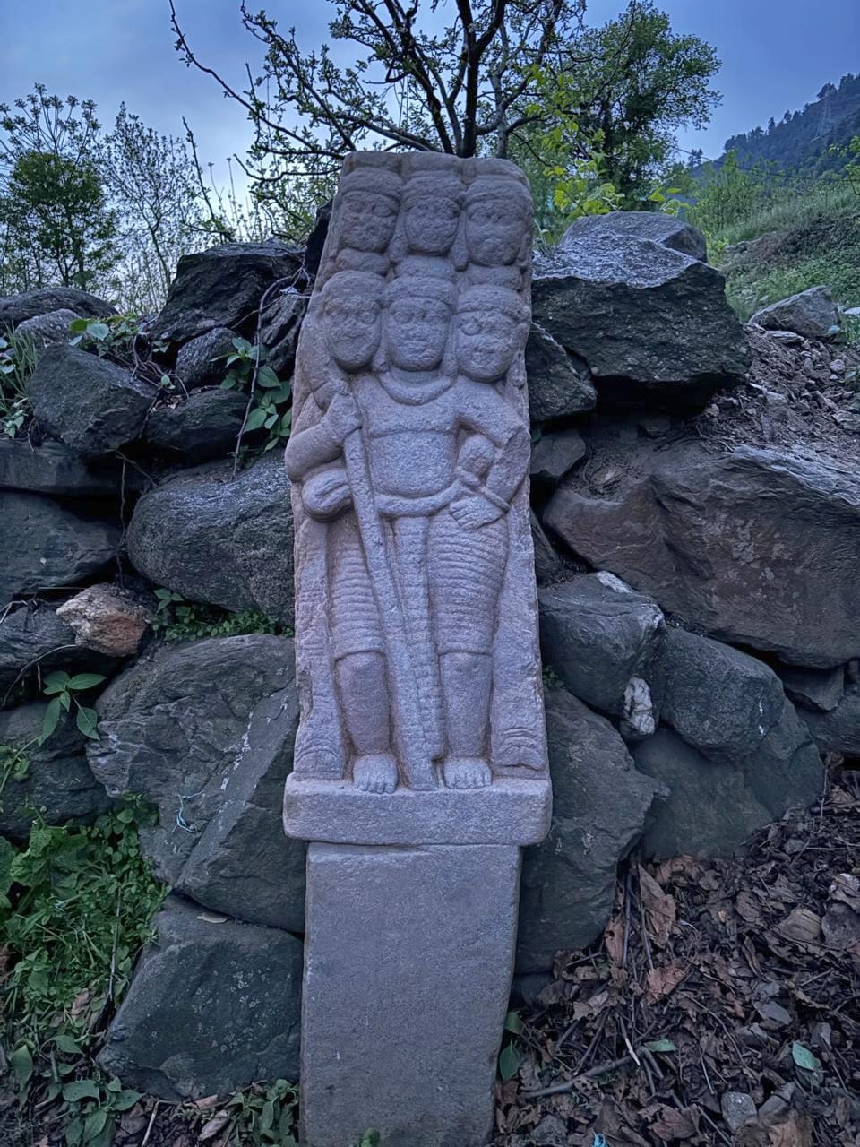 Statue found during excavation in Hallan-Do Panchayat
