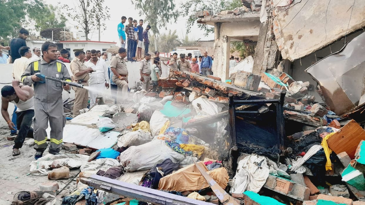 House collapsed due to strong explosion, girl died, six injured