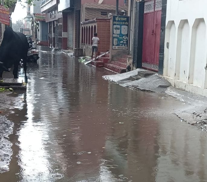 Waterlogging on streets and roads