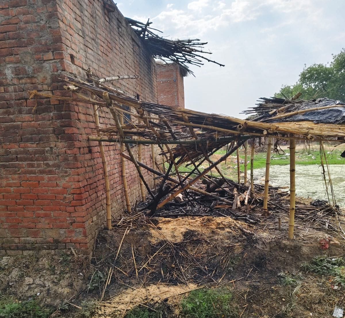 Fire started due to short circuit, five goats got scorched, two died