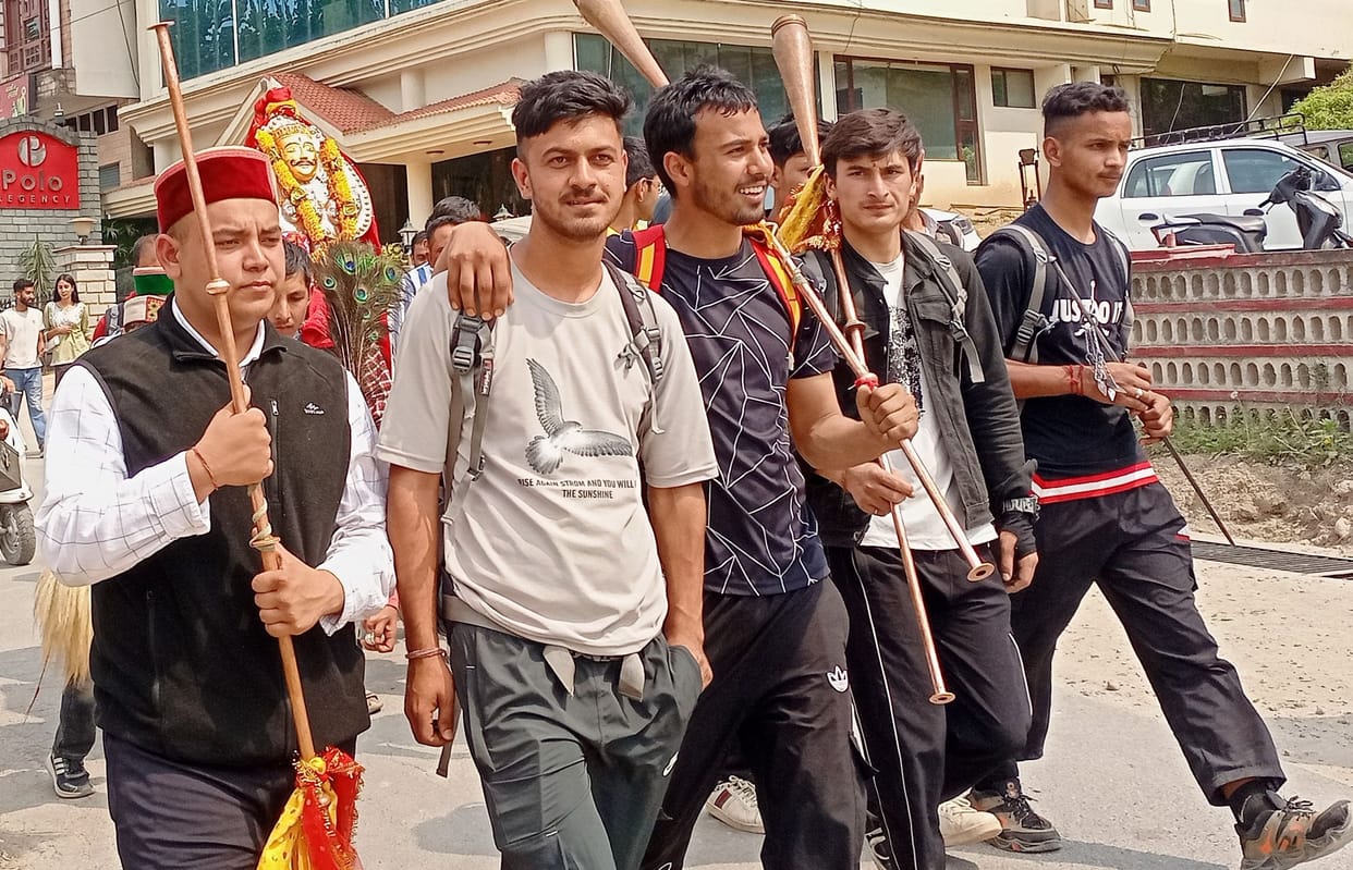 Devta Mela begins with a procession at the shrine of Rishi Shukdev