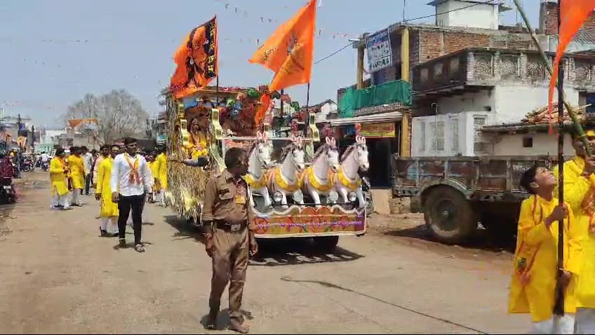 A boy carrying a flag in a procession in Batiagarh, Damoh, got electrocuted by a high tension line
