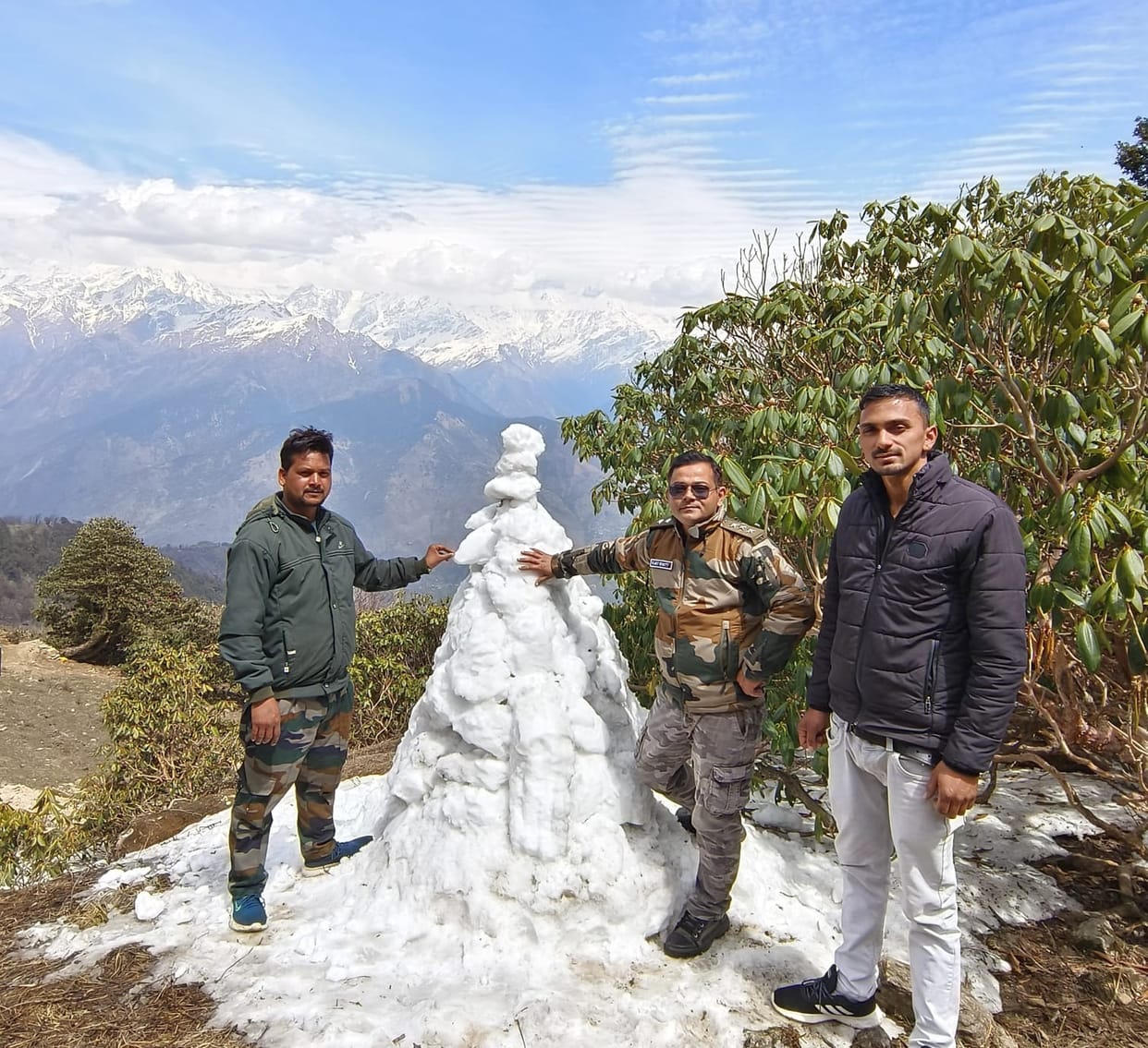 Ice stupa built for the first time in the Khaliya of Munsiyari