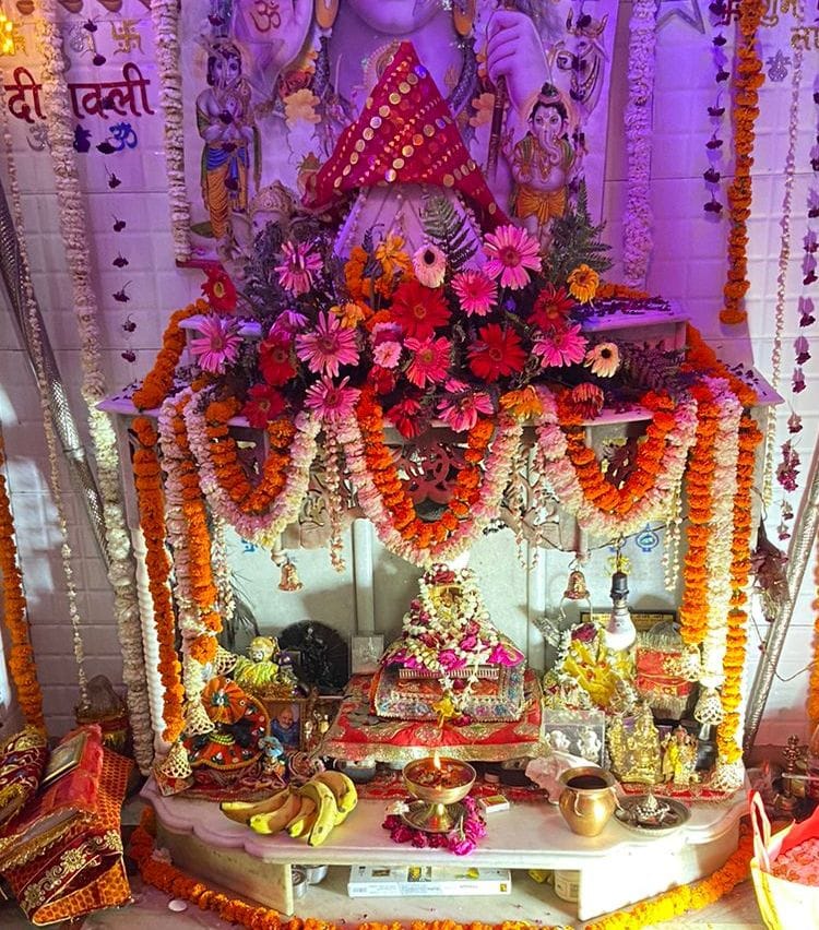 Devotees. gathered. Panda Awas. darshan. Maa Bal Sundari.