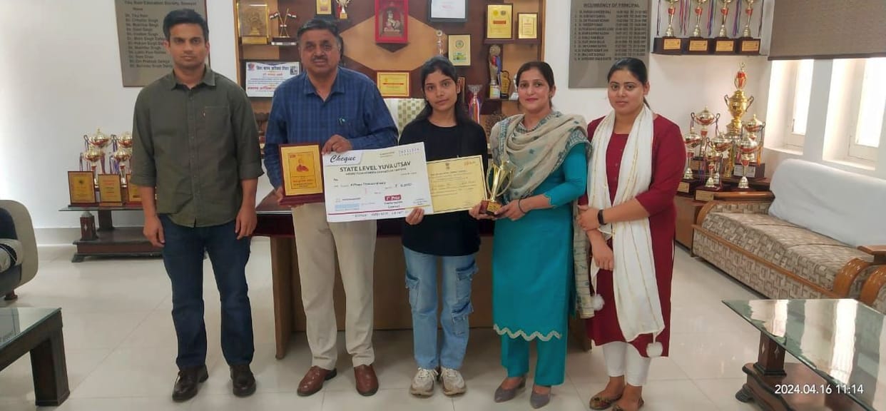 Riya, who stood first in the speech competition, was welcomed
