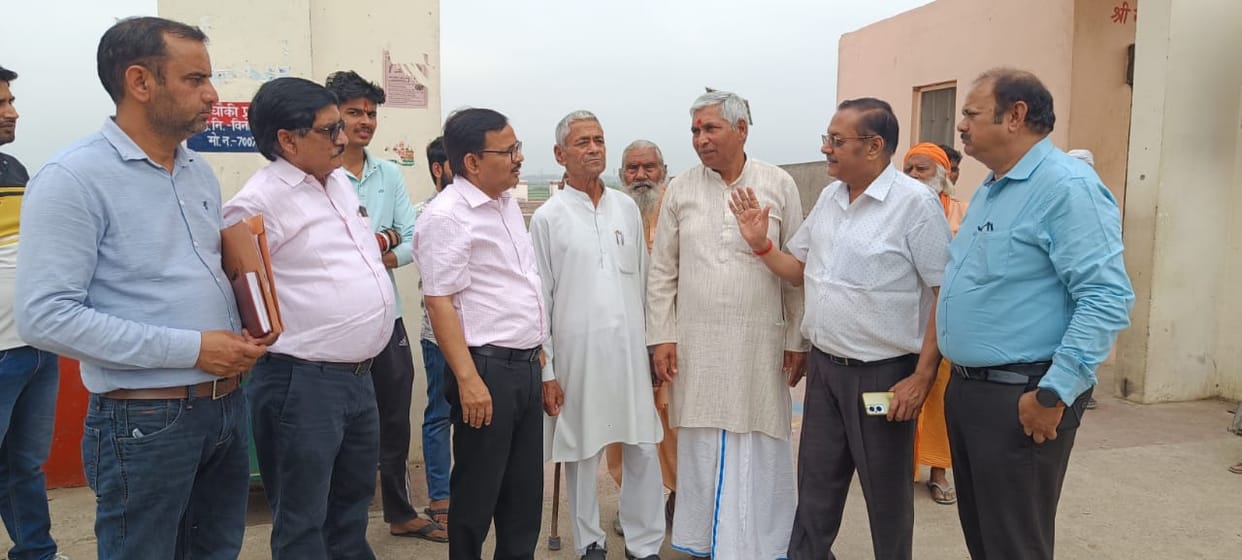 Irrigation department officials reached Shuktirtha to check the water level