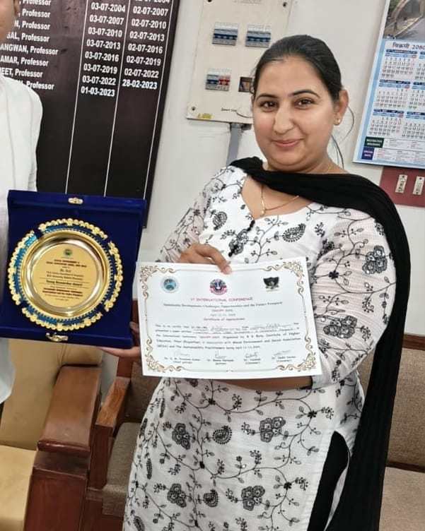 Researcher Kirti honored with Young Researcher Award