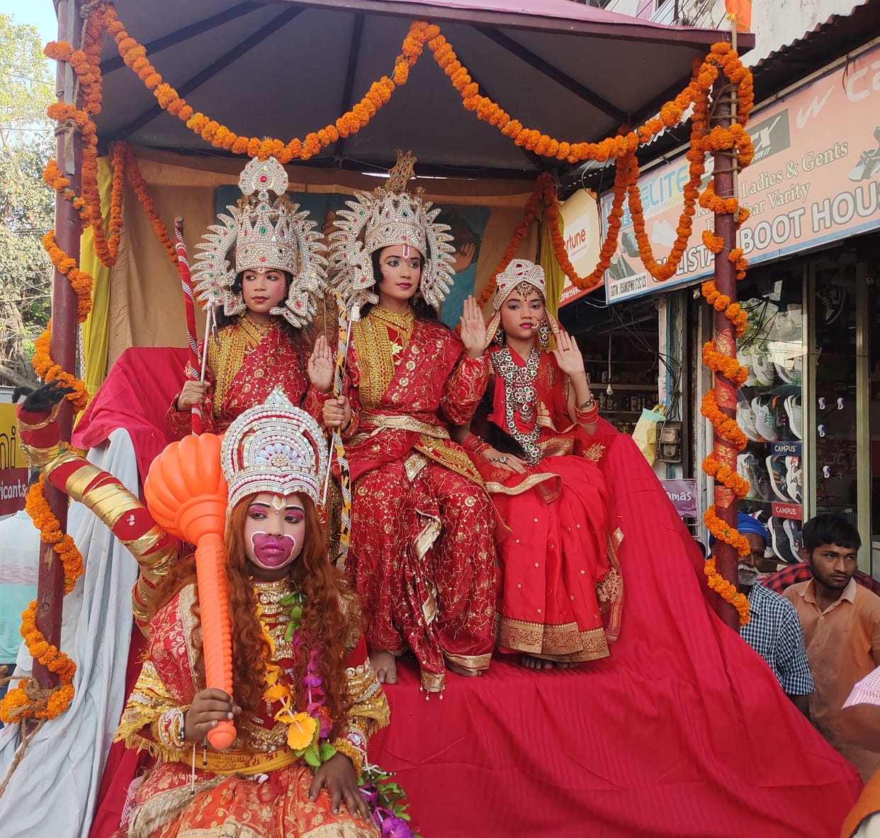 Devotees break their fast by worshiping girls