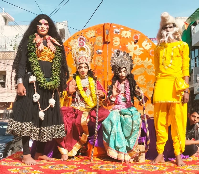Ramayana recitation took place in temples on Ramnavmi, cheers were heard