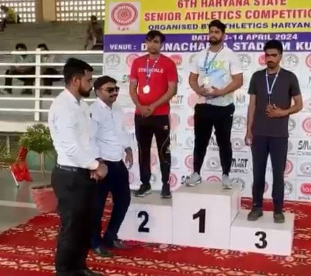 Ravi of village Haluwas won gold medal in javelin throw.