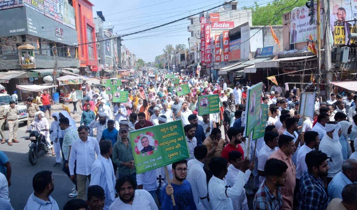 Nafe Singh Rathi murder case... Market remained closed in Bahadurgarh, city took to the streets