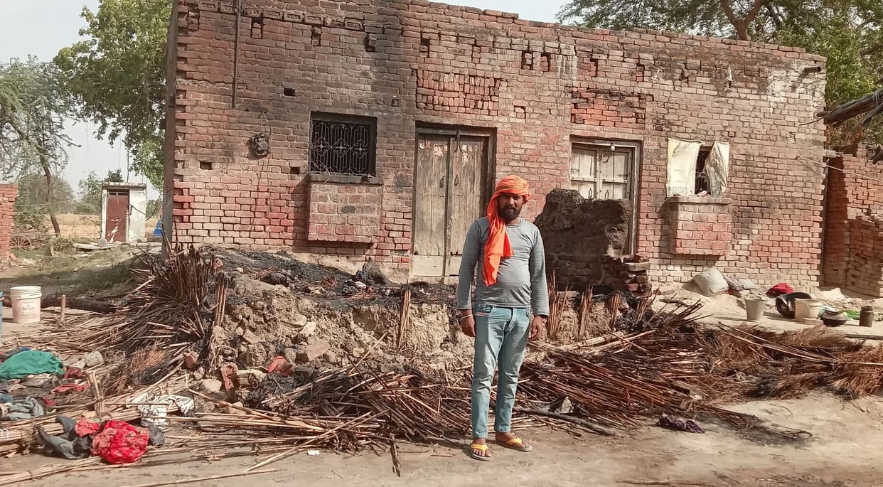 Wheat crop and household items burnt in fire