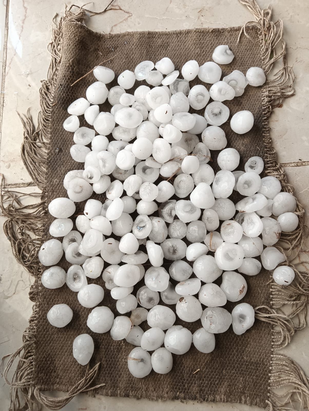 Sunshine till afternoon, hailstorm with drizzle in the evening
