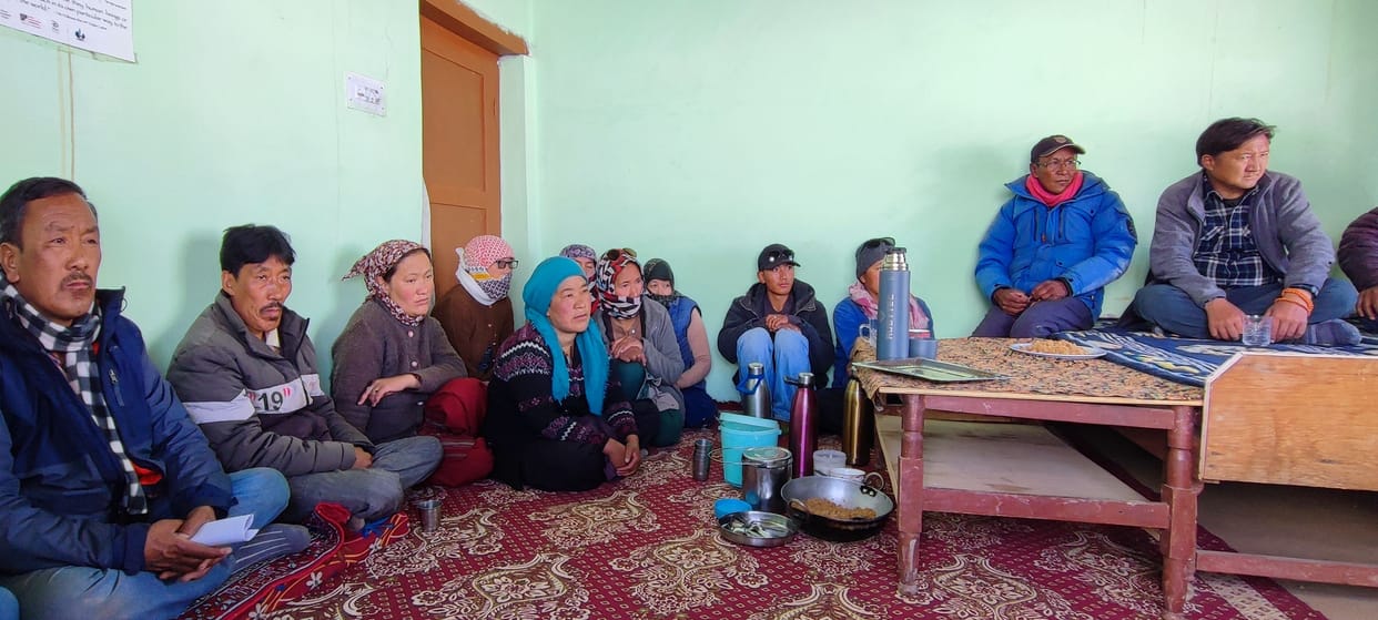 Polling station Tashigang, made aware for Lok Sabha and Assembly by-elections, voting