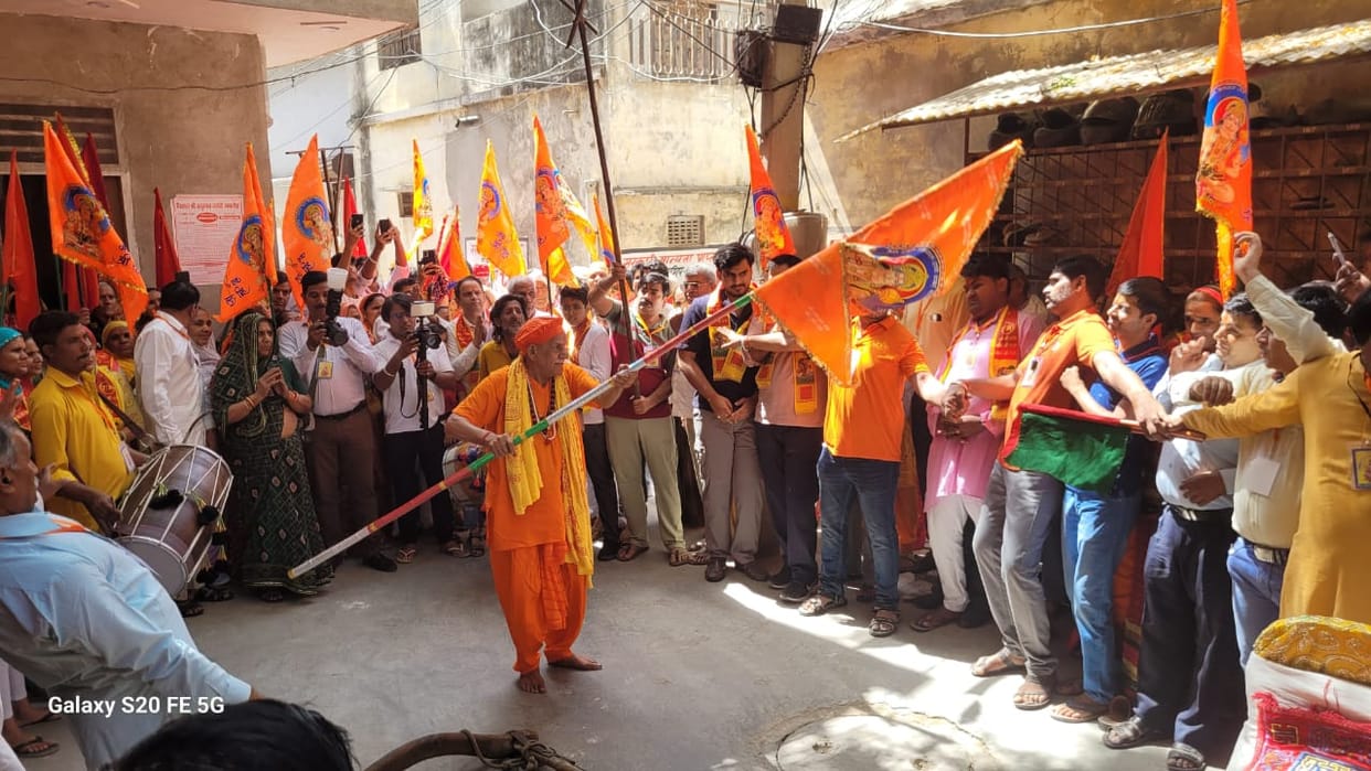 Devotees took out a procession