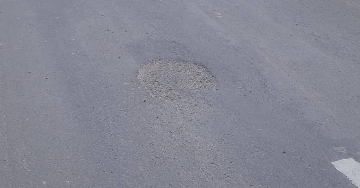 Road damaged from Khori bus stand to Kundal