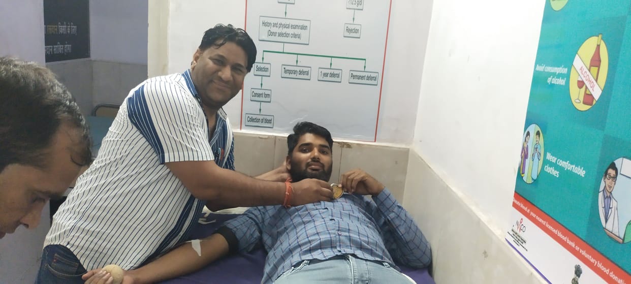 Saved life by donating blood to a needy patient