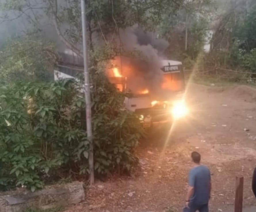 Fire breaks out in HRTC bus parked in Bharari