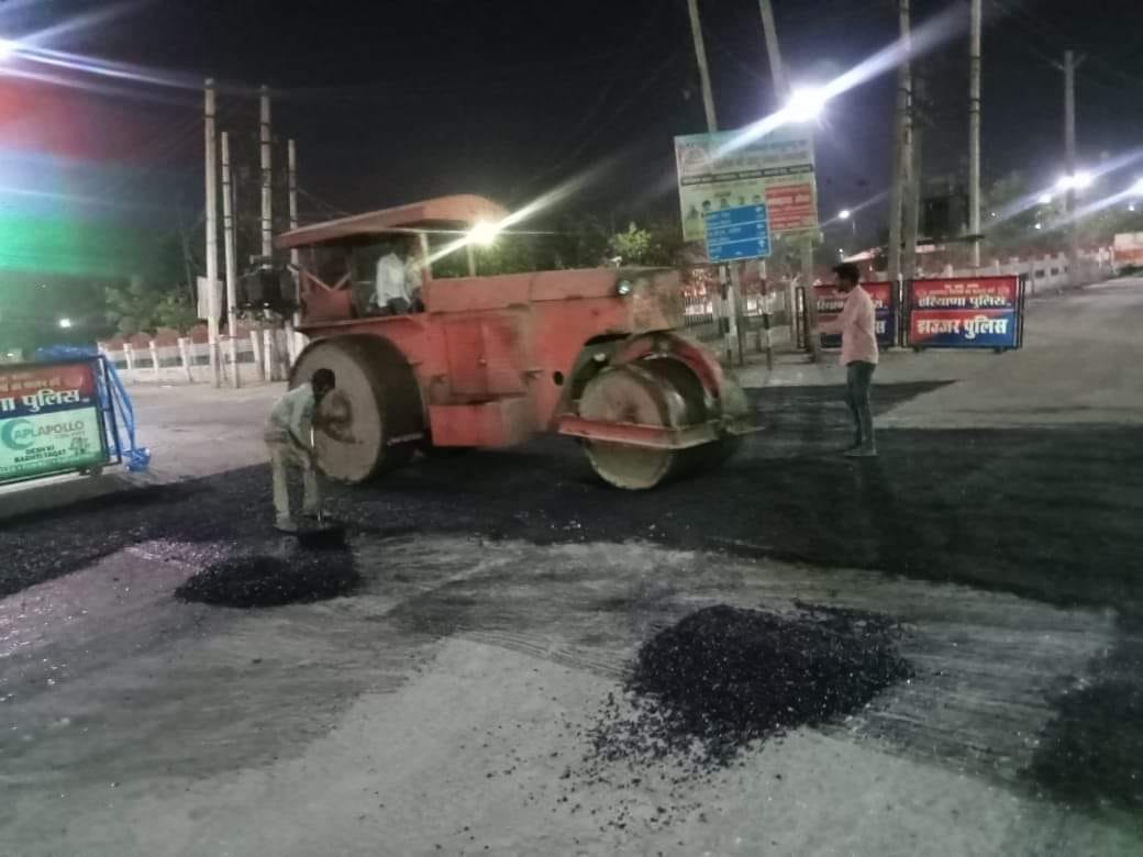 CM's fear... patchwork ointment was applied on the injured road overnight