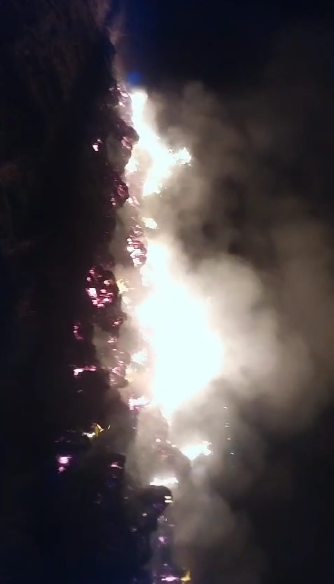 Wheat stacks collected in the field were set on fire, crop was reduced to ashes