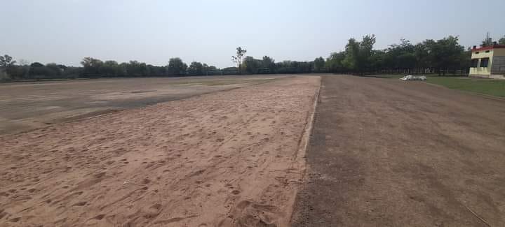 first running track ground of district is getting ready in Damoh, players of  city will get new facilities.
