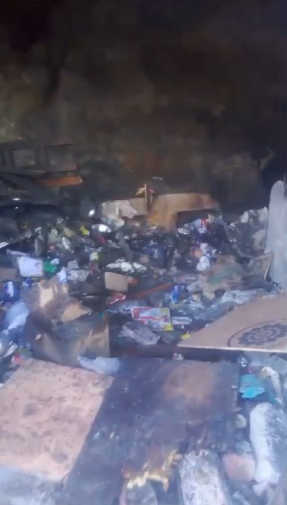 Utensil shop and tea stall burnt to ashes by fire in Khushnagari market