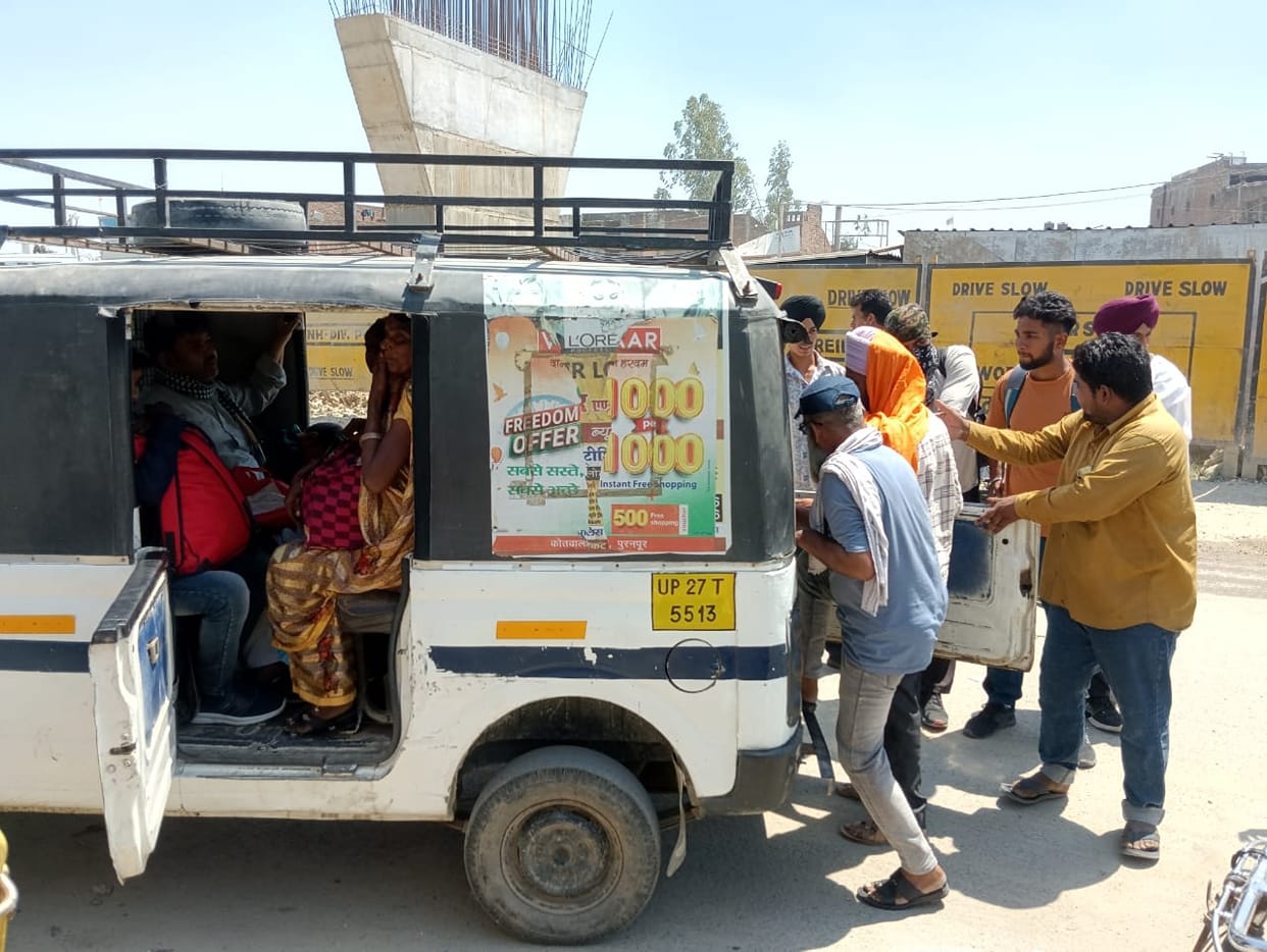 Vehicles are being run in front of the responsible people after carrying more passengers than their capacity.
