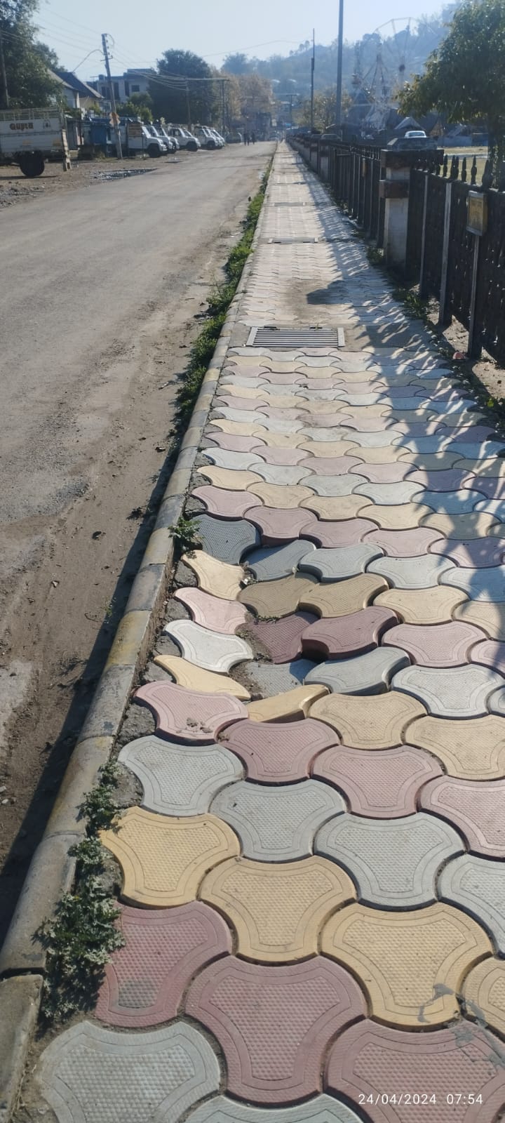Footpath built along historical Chaugan caved in